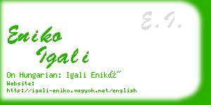 eniko igali business card